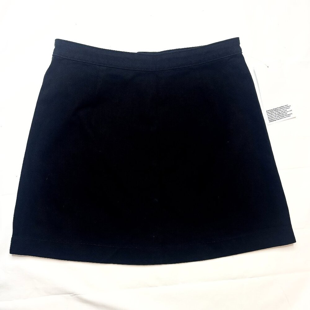 NWT American Apparel Denim Skirt Women's Large L Black Button Front A-Line Y2K - Picture 3 of 7